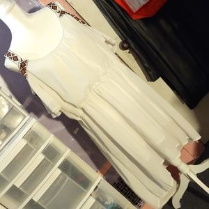 Lucy Diamonds White Strap off the shoulders dress, Size 3X